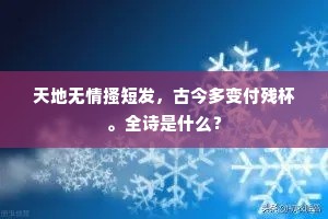 天地无情搔短发，古今多变付残杯。全诗是什么？