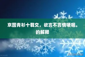 京国青衫十载交，欲言不言情哽咽。的解释