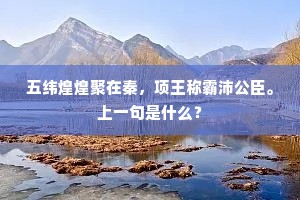 五纬煌煌聚在秦，项王称霸沛公臣。上一句是什么？