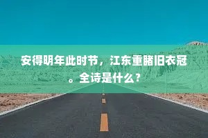 安得明年此时节，江东重睹旧衣冠。全诗是什么？