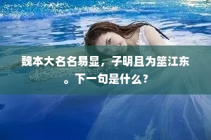 魏本大名名易显，子明且为筮江东。下一句是什么？