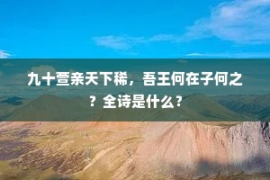 九十萱亲天下稀，吾王何在子何之？全诗是什么？