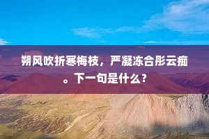 朔风吹折寒梅枝，严凝冻合彤云痴。下一句是什么？