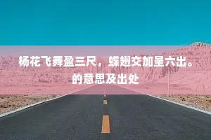 杨花飞舞盈三尺，蝶翅交加呈六出。的意思及出处
