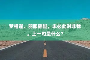 梦相逢、羽服翩跹，未必此时非我。上一句是什么？
