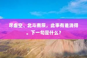 尽虚空、北斗南辰，此事有谁消得。下一句是什么？