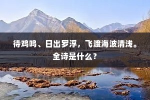 待鸡鸣、日出罗浮，飞渡海波清浅。全诗是什么？