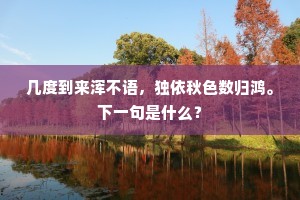 几度到来浑不语，独依秋色数归鸿。下一句是什么？