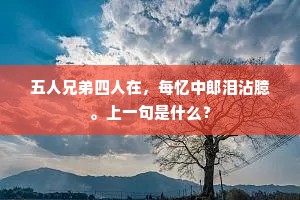 五人兄弟四人在，每忆中郎泪沾臆。上一句是什么？