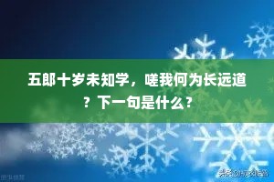 五郎十岁未知学，嗟我何为长远道？下一句是什么？