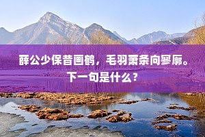 薛公少保昔画鹤，毛羽萧条向寥廓。下一句是什么？