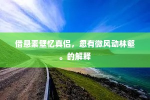 借悬素壁忆真侣，忽有微风动林壑。的解释
