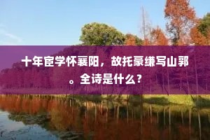 十年宦学怀襄阳，故托豪缣写山郭。全诗是什么？