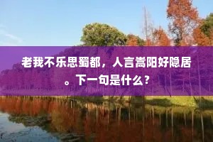 老我不乐思蜀都，人言嵩阳好隐居。下一句是什么？