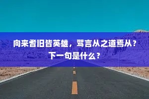 向来耆旧皆英雄，驾言从之道焉从？下一句是什么？