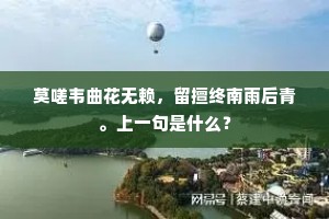 莫嗟韦曲花无赖，留擅终南雨后青。上一句是什么？