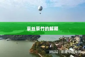 哀丝豪竹的解释