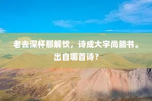 老去深杯那解饮，诗成大字尚能书。出自哪首诗？