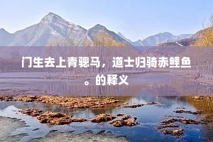 门生去上青骢马，道士归骑赤鲤鱼。的释义