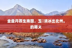 金盘丹荔生南国，玉椀清冰出北州。的释义
