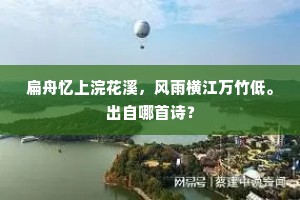 扁舟忆上浣花溪，风雨横江万竹低。出自哪首诗？