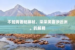 不知肯著枯藤杖，采采芙蓉涉远洲。的解释