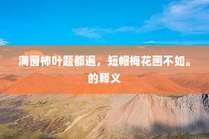 满窗柿叶题都遍，短帽梅花画不如。的释义