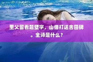 里父留看题壁字，山僧打送舍田碑。全诗是什么？