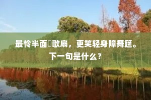 最怜半面敧歌扇，更笑轻身障舞筵。下一句是什么？