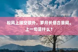 松风上接空歌外，萝月长悬合景间。上一句是什么？
