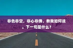 非色非空，非心非佛，教我如何说。下一句是什么？