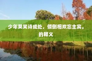 少年莫笑诗成处，倾倒相欢忘主宾。的释义