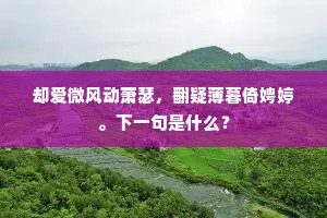 却爱微风动萧瑟，翻疑薄暮倚娉婷。下一句是什么？