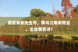 榻前亲制先生号，赐与江南谢舜咨。出自哪首诗？