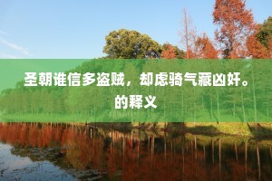 圣朝谁信多盗贼，却虑骑气藏凶奸。的释义