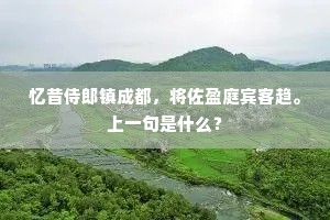 忆昔侍郎镇成都，将佐盈庭宾客趋。上一句是什么？