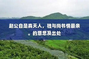 赵公自是真天人，独与尚书情最亲。的意思及出处
