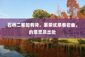石桥二客如有待，裹茶试泉春岩幽。的意思及出处