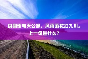窃翻雷电天公怒，风雨落花红九川。上一句是什么？
