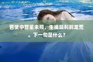 若使中营星未殒，生擒颉利到龙荒。下一句是什么？