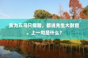 贵为五马只儒酸，都说先生大耐官。上一句是什么？