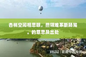 杏梢空闹相思眼，燕翎难系断肠笺。的意思及出处