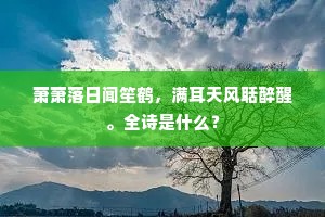 萧萧落日闻笙鹤，满耳天风聒醉醒。全诗是什么？