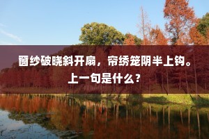 窗纱破晓斜开扇，帘绣笼阴半上钩。上一句是什么？