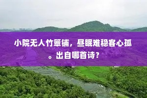 小院无人竹簟铺，昼眠难稳客心孤。出自哪首诗？