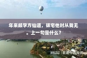 年来颇学方仙道，拔宅他时从我无。上一句是什么？