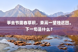 事去节阑春草积，乘高一望独迟回。下一句是什么？