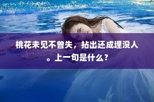 桃花未见不曾失，拈出还成埋没人。上一句是什么？