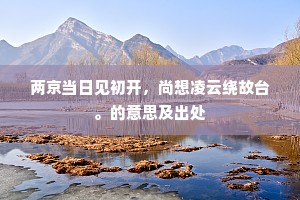 两京当日见初开，尚想凌云绕故台。的意思及出处