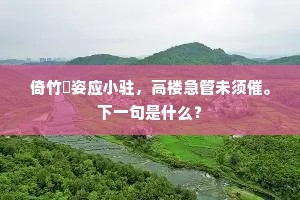 倚竹姱姿应小驻，高楼急管未须催。下一句是什么？